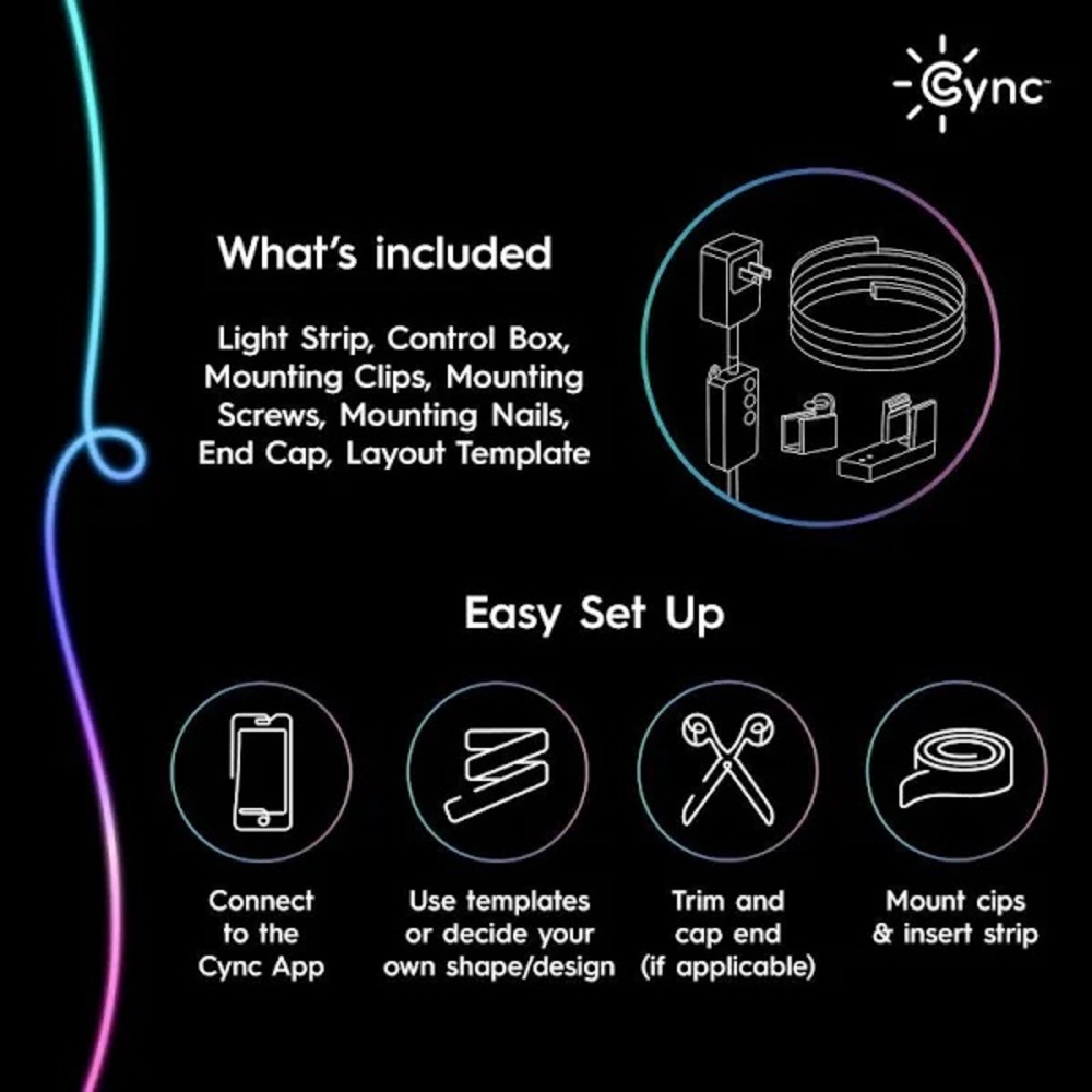 GE Cync Dynamic Effect 16' Decorative Neon Rope String NIB! - Picture 2 of 5